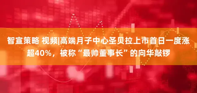 智宣策略 视频|高端月子中心圣贝拉上市首日一度涨超40%，被称“最帅董事长”的向华敲锣